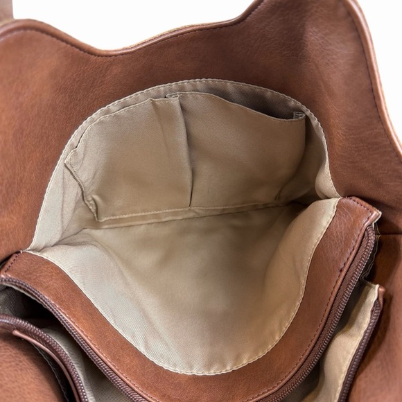 The SAK Embossed Sierra Leather Tote Shoulder Hobo Handbag Boho Fringe Indie - Picture 9 of 9